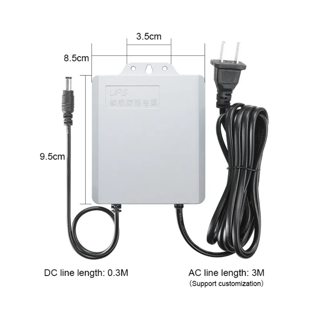 12V Mini UPS with 3600mAh Lithium Battery EU Plug for Fiber Optic Equipment WiFi Router CCTV Camera Three Phase