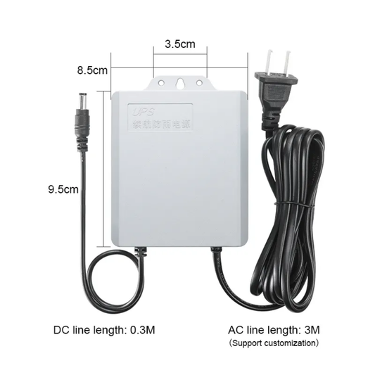 12V Mini UPS with 3600mAh Lithium Battery EU Plug for Fiber Optic Equipment WiFi Router CCTV Camera Three Phase